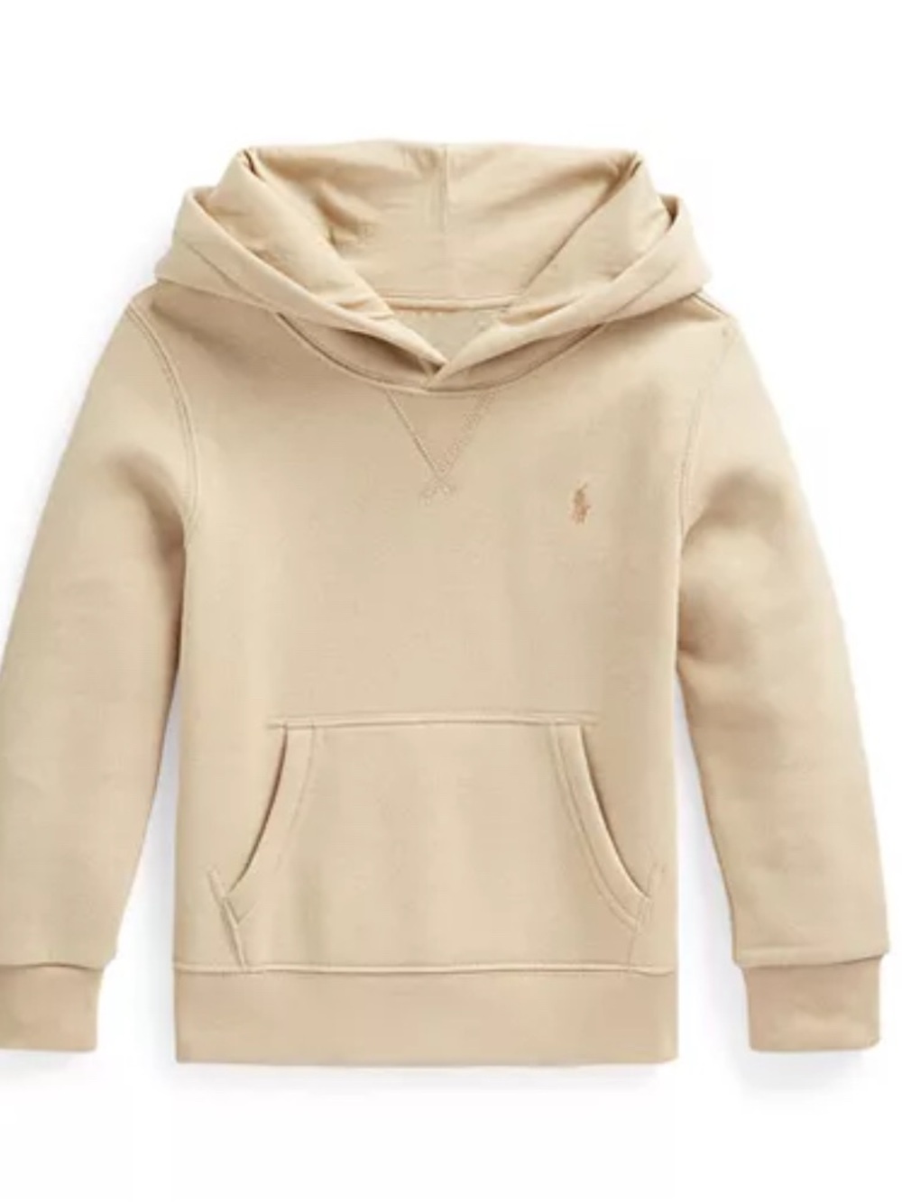 Ralph Lauren Tan/Cream Pullover Hoodie with Embroidered Pony